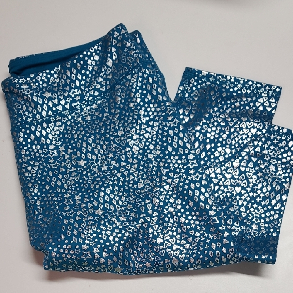Blue and Silver Patterned Leggings